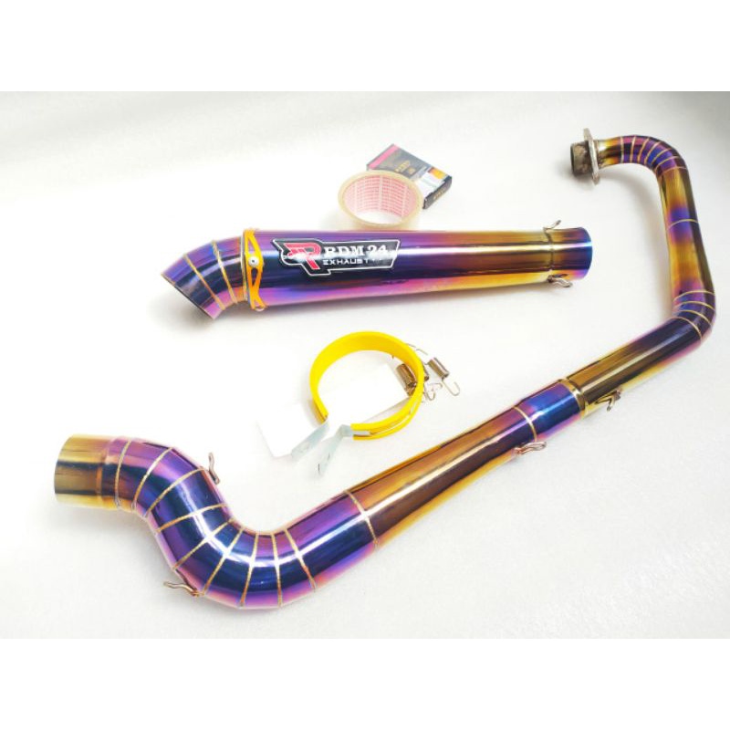knalpot racing Rdm24 Bluemon cobra step Vixion new Vixion old