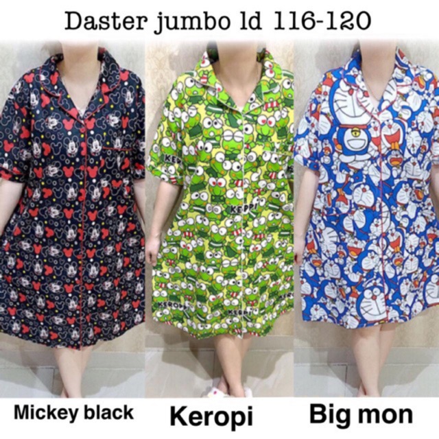 daster jumbo big size ld 120 xxl full kancing busui katun jepang