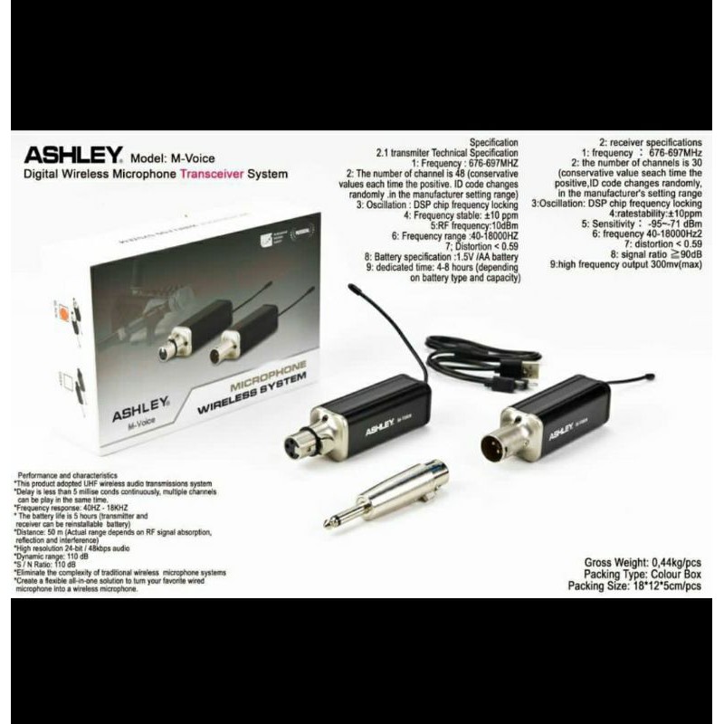 Transceiver ASHLEY M VOICE/M-VOICE Untuk Muc Kabel Jadi Wireless