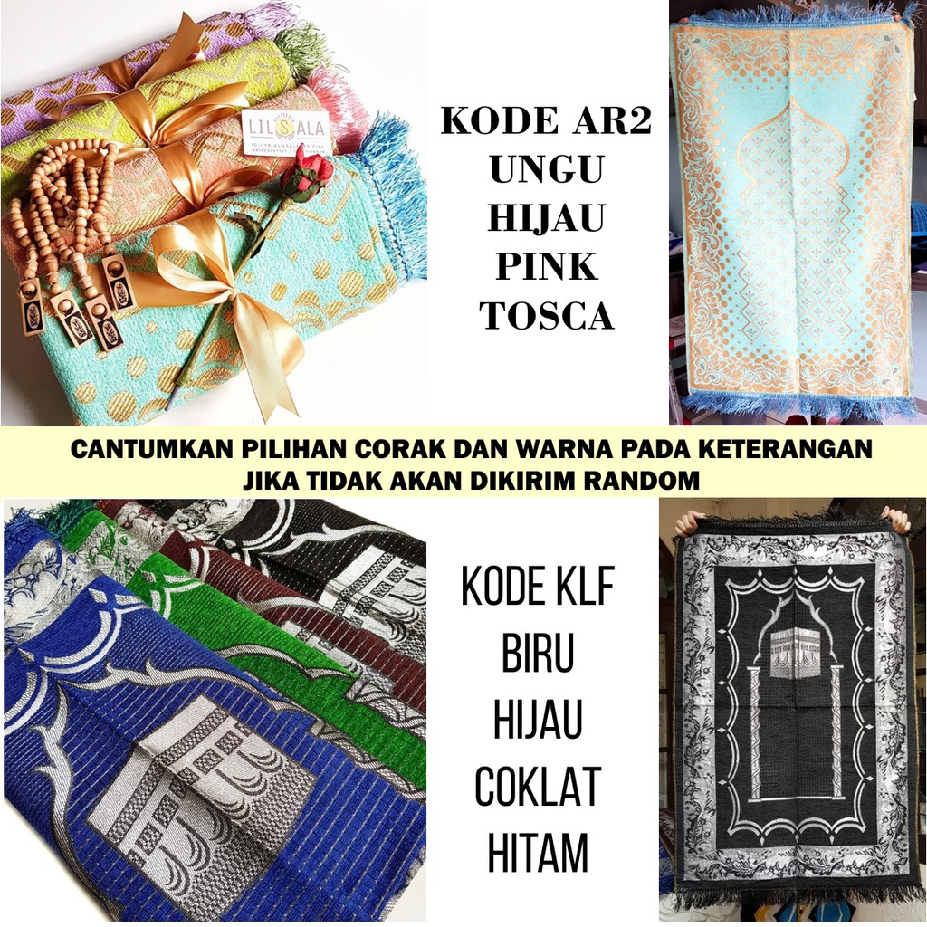 [TARMsbln] Sajadah Turki sablon nama Free Tasbih Kayu Packing Tile Souvenir Tahlil Aqiqah 4 Bulanan