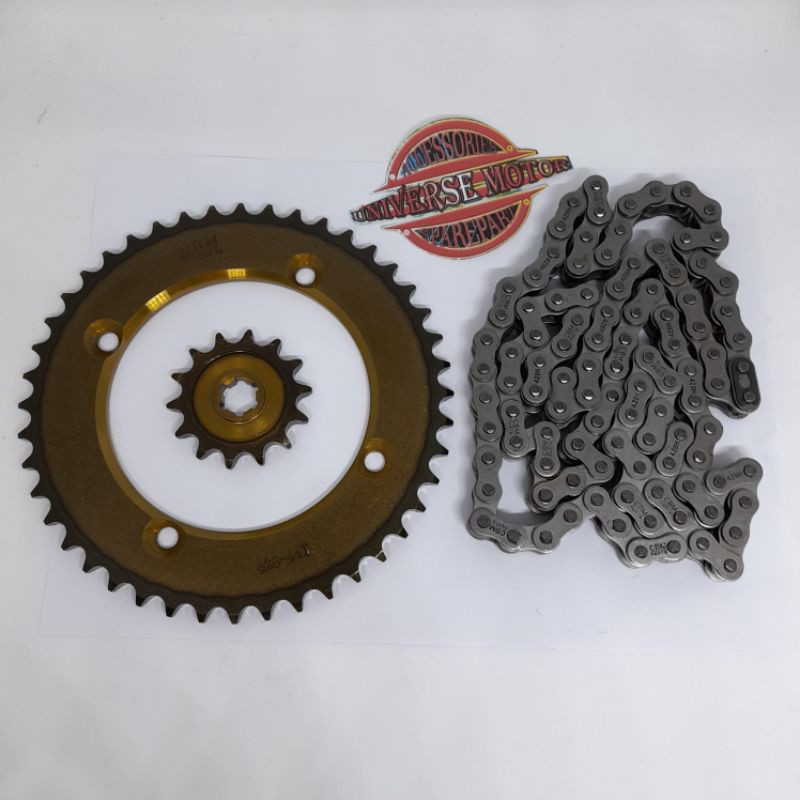 GIRSET GOLD KLX 150 TYPE H GEARSET PAKET CHAIN