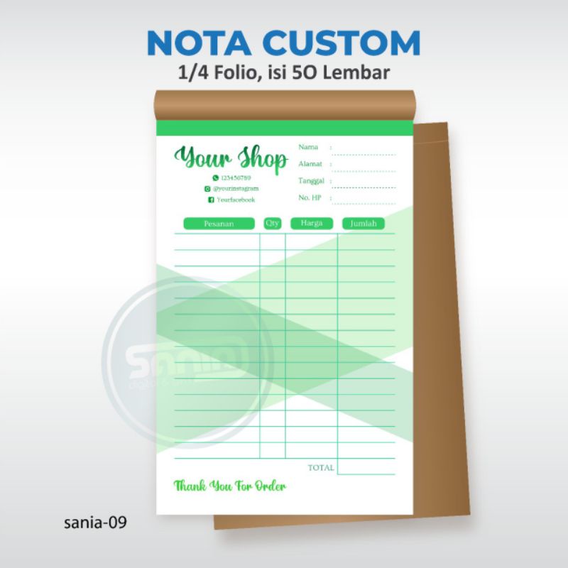 

NOTA CUSTOM ECERAN MURAH SANIA 09