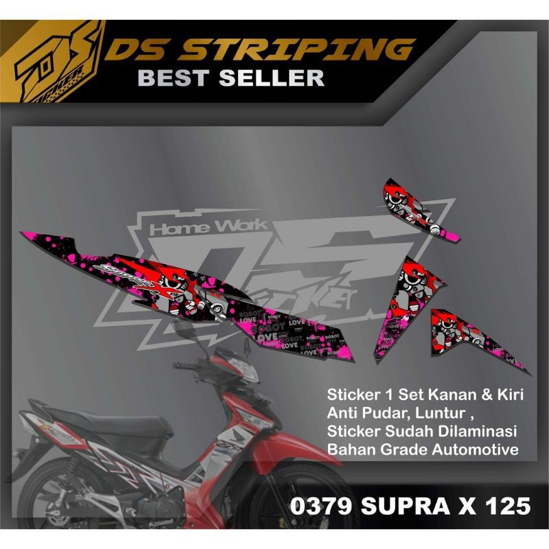 0379 STIKER STRIPING LIST VARIASI SUPRA X 125 2017-2013