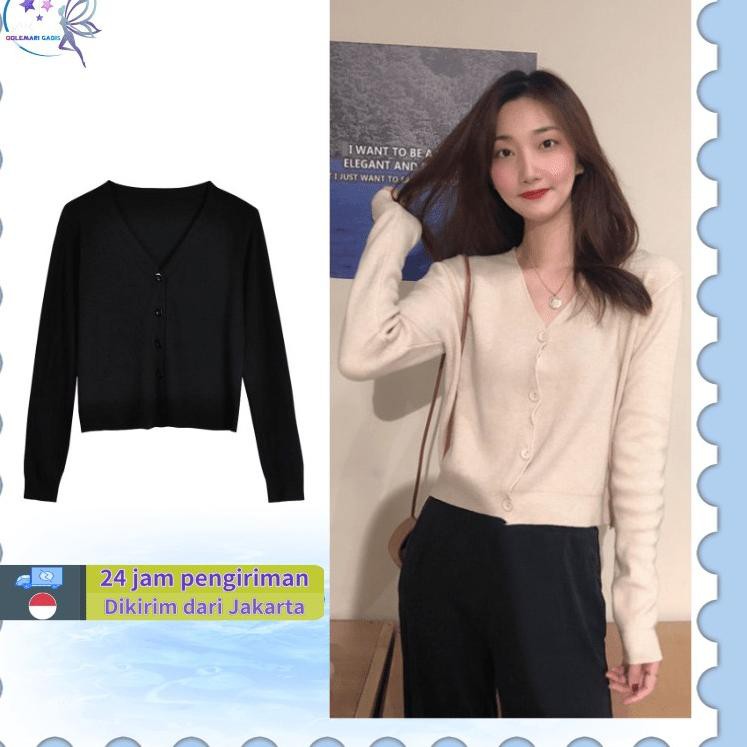 Stok terbatas.. Atasan wanita import /Cardigan rajut/Crop top korea/cardigan rajut wanita