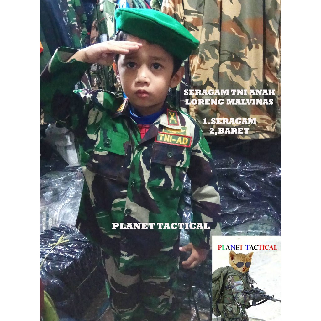 COD!!BAJU SERAGAM TNI AD LORENG ANAK KOSTUM GROSIR