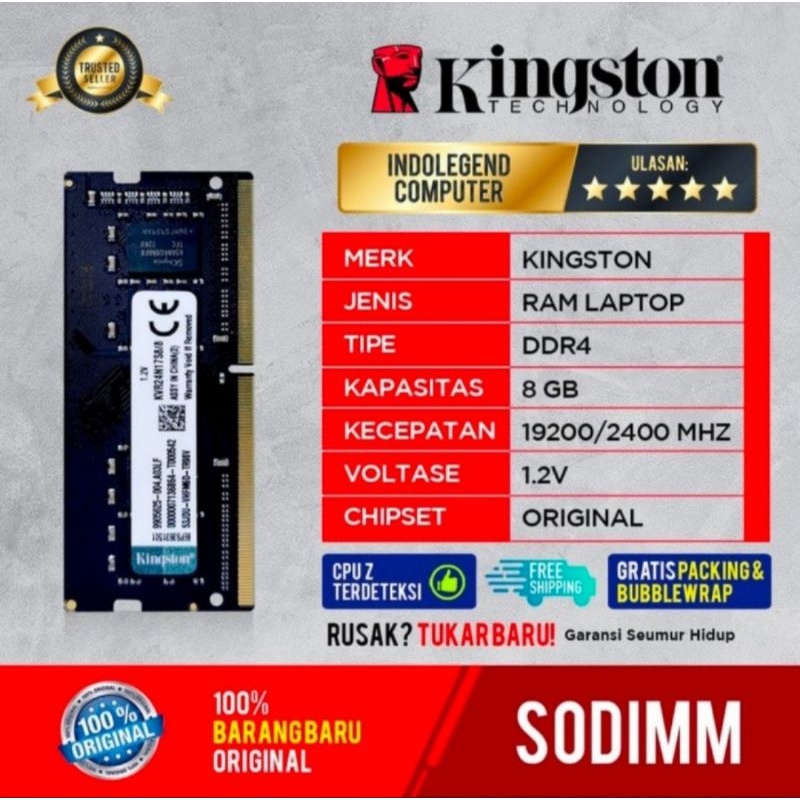 RAM KINGSTON SODIM DDR4 8GB PC2400