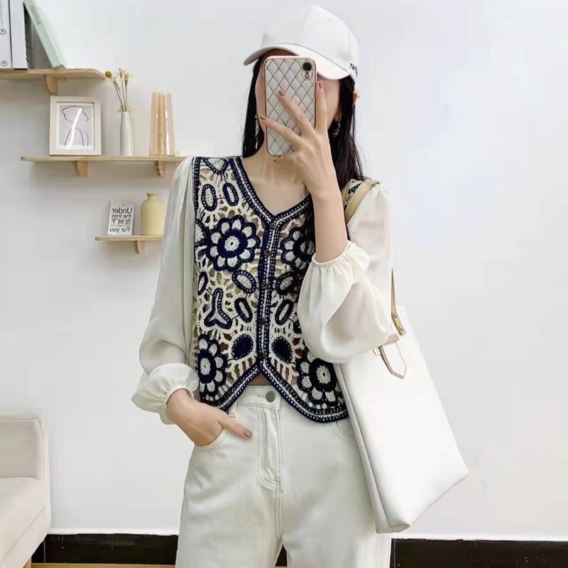 ATASAN BLOUSE LORISA CROCHED IMPORT MT68110