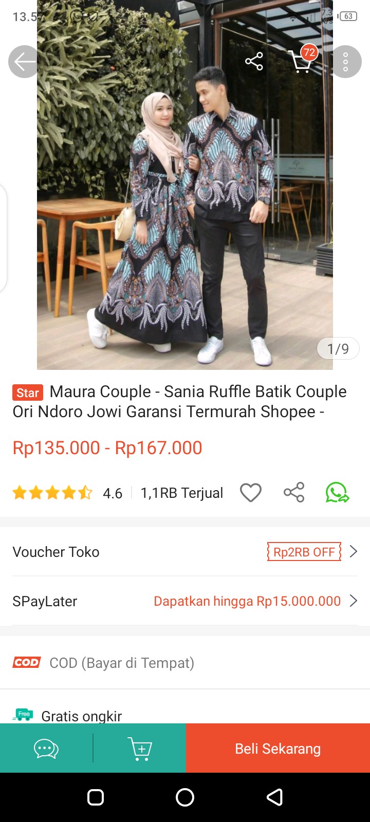 Maura Couple - Sania Ruffle Batik Couple Ori Ndoro Jowi Dnt Garansi Termurah Seharga Rp62.000 -