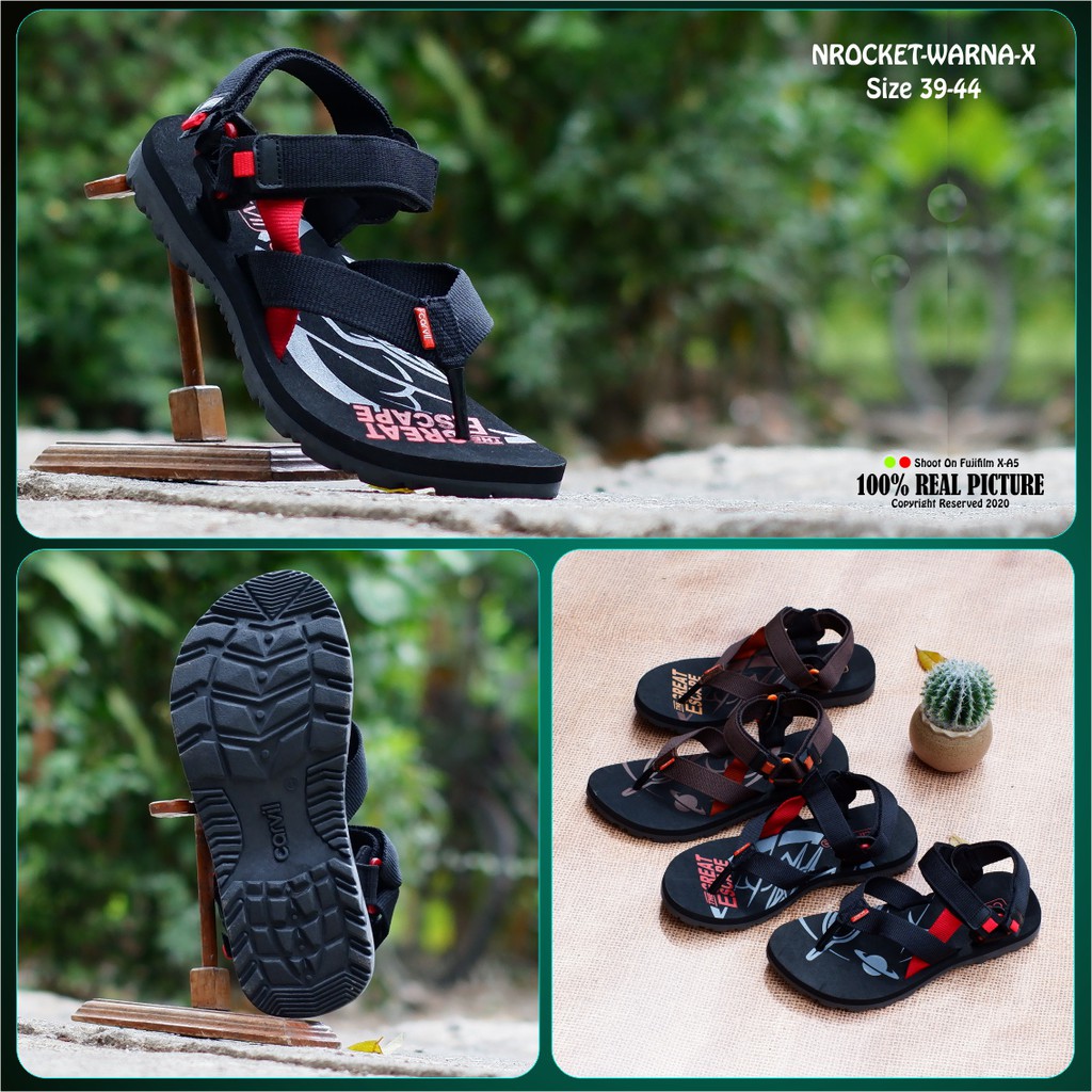 Sendal gunung pria jepit original sandal outdor hikking cowok laki-laki dewasa model japit casual slide karet branded Carvil Castro new rocket - severo adventur kwalitas import promo lebaran murah keren cod 38-44