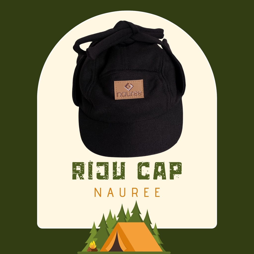 Nauree - Riju Cap Topi Tali Camper Hat Unisex Untuk Anak Perempuan Laki Laki Usia 1 2 3 4 5 6 Tahun Polos Bahan Tebal Jahitan Rapih Melindungi Agar Tidak Kedingin Nyaman Penutup Telinga