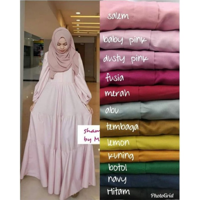 shamlan dress gamis longdress maxy baju PL ( warna lemon )