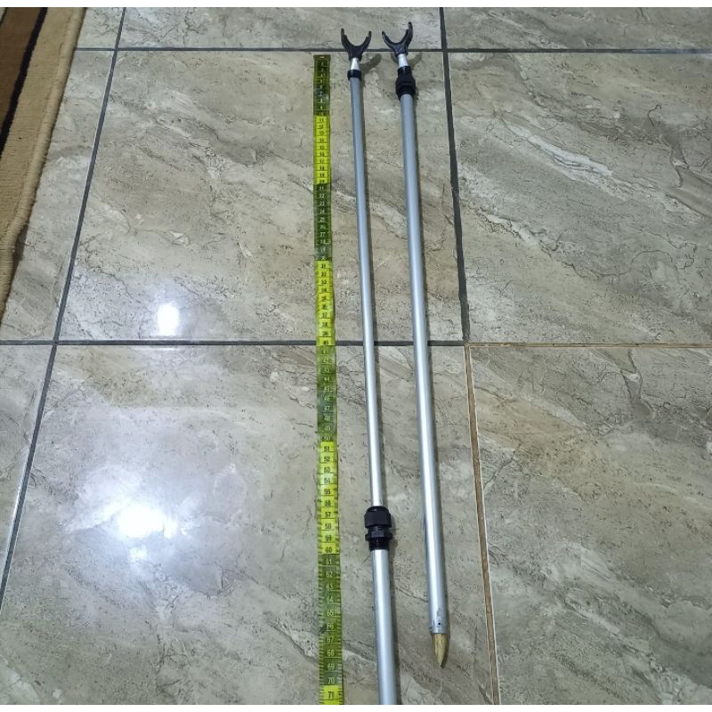 jagrak joran tegek ujung melengkung alumunium panjang 200cm 150cm