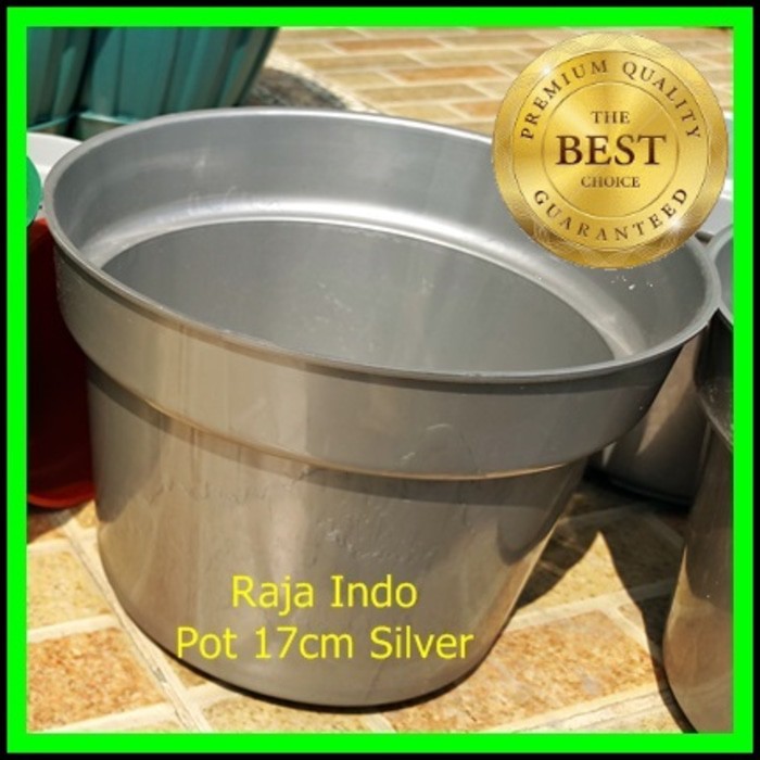 Pot Bunga 17cm Silver Pot Tanaman Hias Grosir Murah Plastik Pot 17 Cm