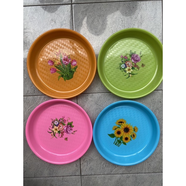 Nampan Bundar Serbaguna Plastik / Nampan Plastik Warna / Nampan Bulat / Nampan Bundar / Loyang Canti