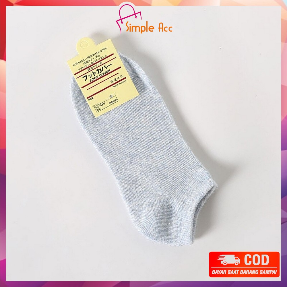 ~COD~ DO-P59 Kaos Kaki Semata Kaki Polos / Kaus Kaki Wanita / Kaos Kaki Ankle Dewasa / Short Socks-BIRU MUDA