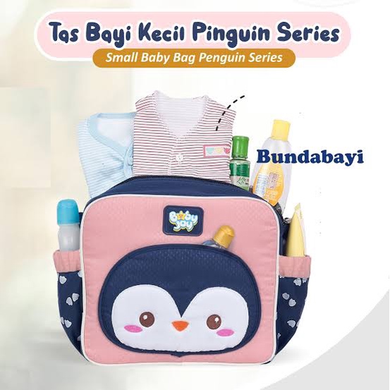 Baby Joy Tas Bayi Kecil Saku Kerut Pinguin Series - BJT 1037 / Tas Kecil Bayi Serba Guna