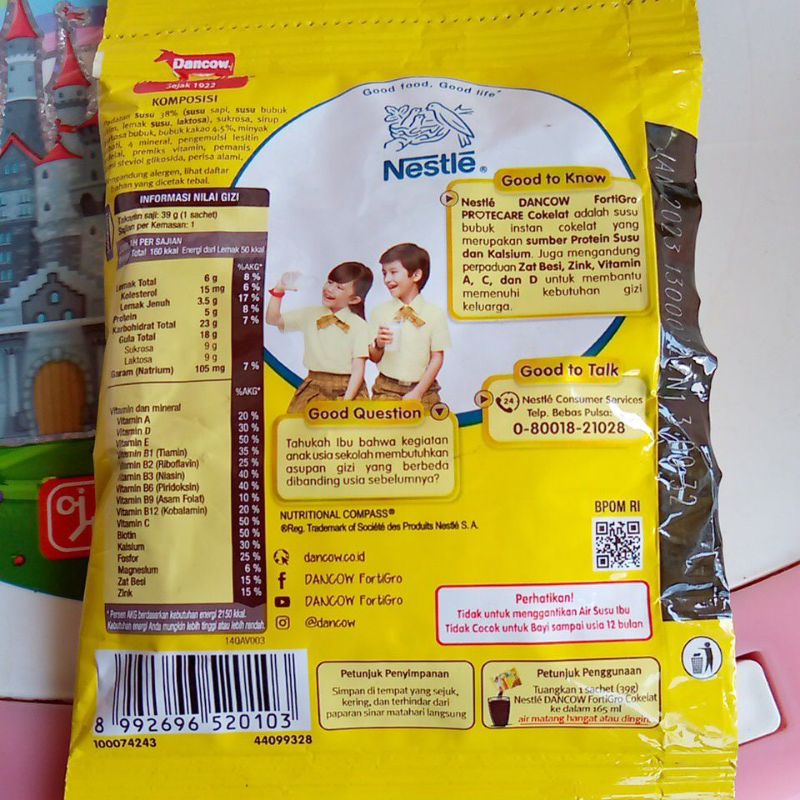 DANCOW FORTIGRO COKELAT 39G NESTLE SUSU BUBUK INSTANT SACHET