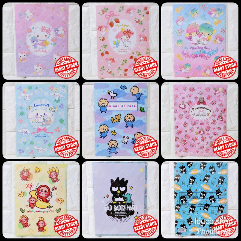 

Map File Folder Dokumen A4 Sanrio Karakter Hello Kitty My Melody Little Twin Stars Cinnamoroll Minna No Tabo Marron Cream Monkichi Badtz Maru