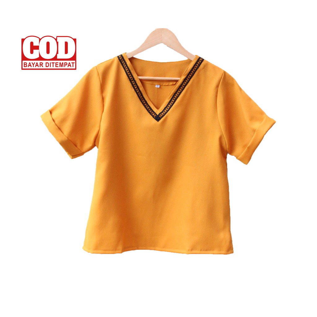 Real Pict - Atasan Wanita / Blus Cewek / Blouse Jumbo Wanita Vheya ( Real Pict ) Size L dan XL XXL-6