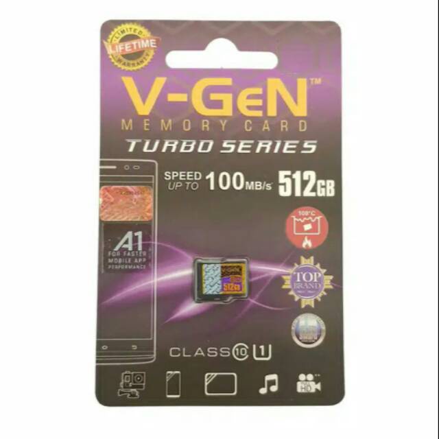 MEMORI Micro SD 512GB Turbo Class 10 V-GEN | MicroSD 512 GB Class10 VGEN Original MEMORY