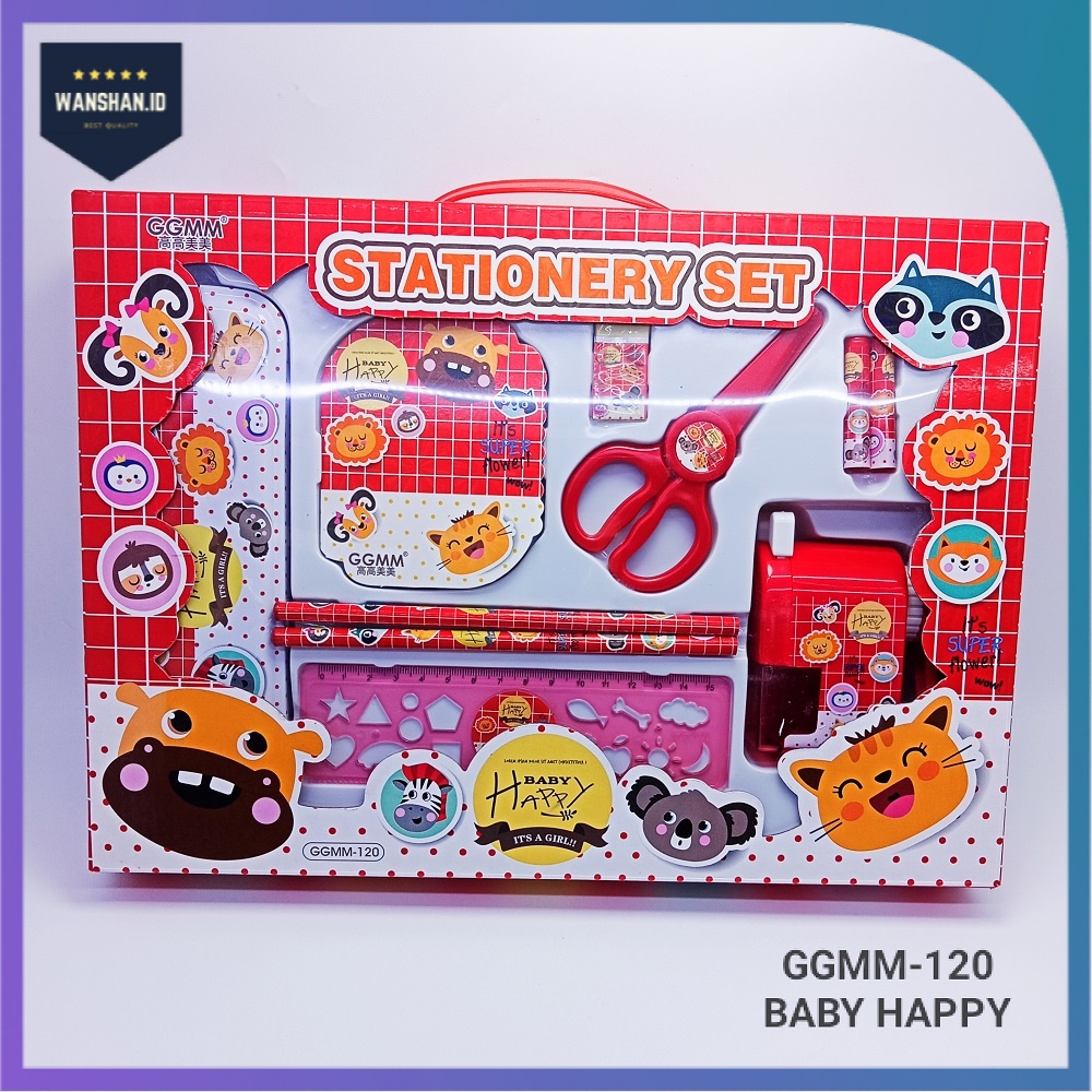 Stationery Set impor Lengkap dengan Pengerot Pensil GGMM YOYO-8009