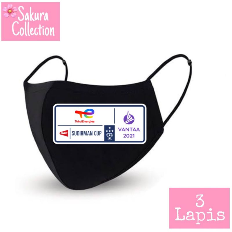 Masker Sudirman Cup 2021 Kain 3 Lapis Scuba Earloop