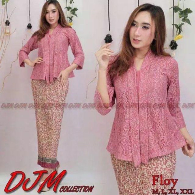 kebaya brokat kutubaru floy polos best seller/floy brukat /kebaya modern