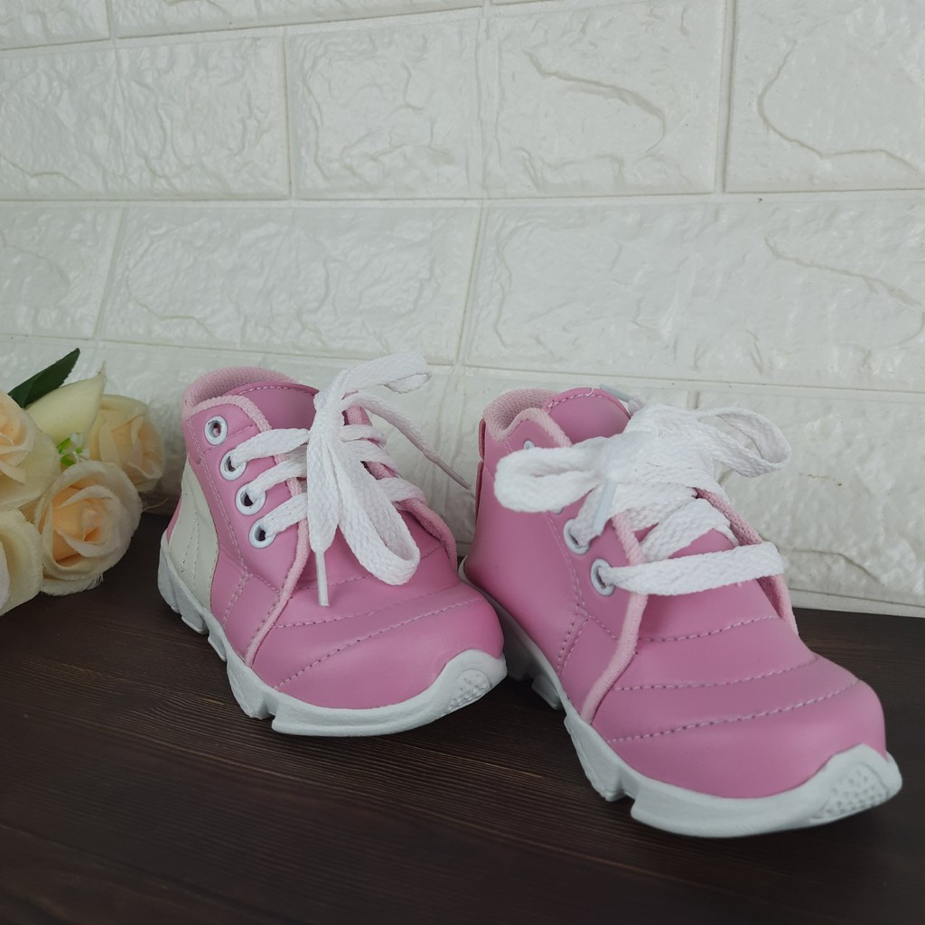 [TAMAN SEPATUKU] SEPATU TRENDY MURAH SNEAKER PINK TALI ANAK PEREMPUAN USIA 1 2 3 4 5 6 TAHUN FAX07