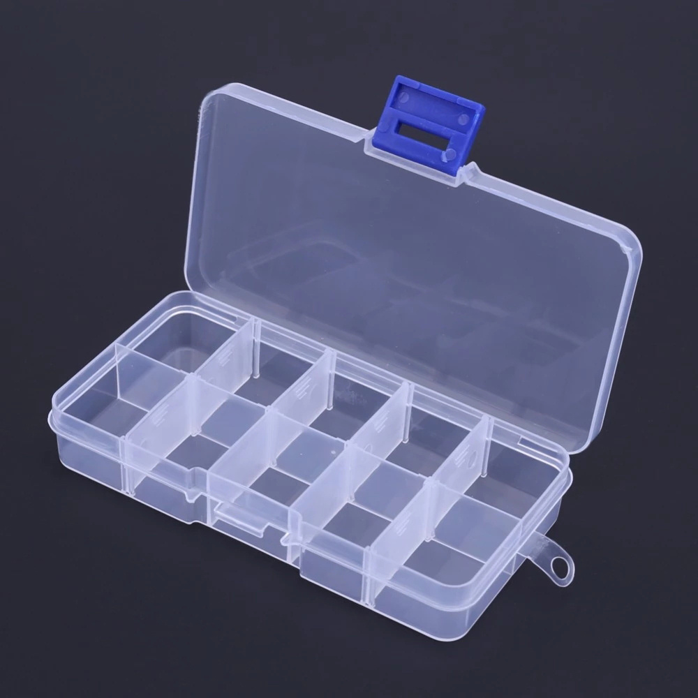 QUINTON Fish Accessory Box Fishing Box Fishing Lure Storage Box Fishing Tackle Box Detachable Fishing Tools Transparent Hook Lure Box Plastic Storage Case 10 Compartments