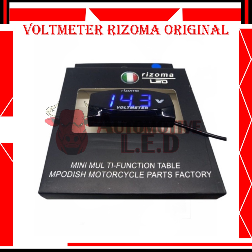 Jual ORIGINAL VOLMETER RIZOMA VOLTMETER AKI MOTOR I Pengukur Daya Aki