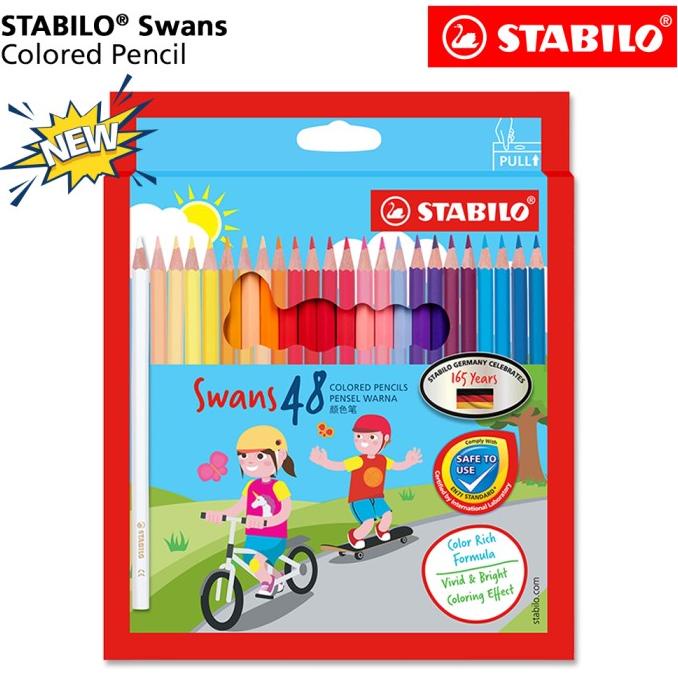 

(BISA COD) STABILO Swans Colored Pencils 48 pcs / Pensil Warna isi 48 pcs BERGARANSI Kode 1230
