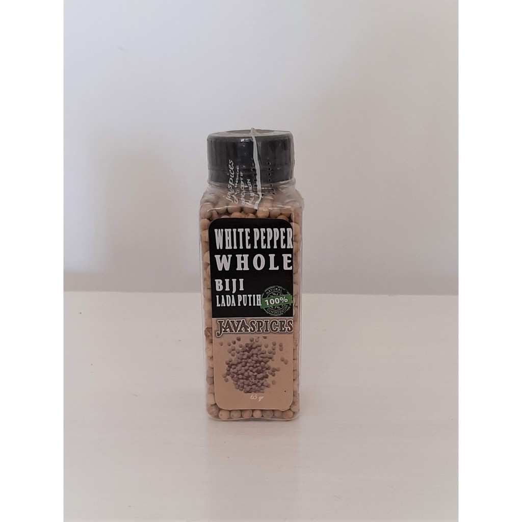 

Organic White Pepper Whole Lada Putih Utuh Kemasan Botol