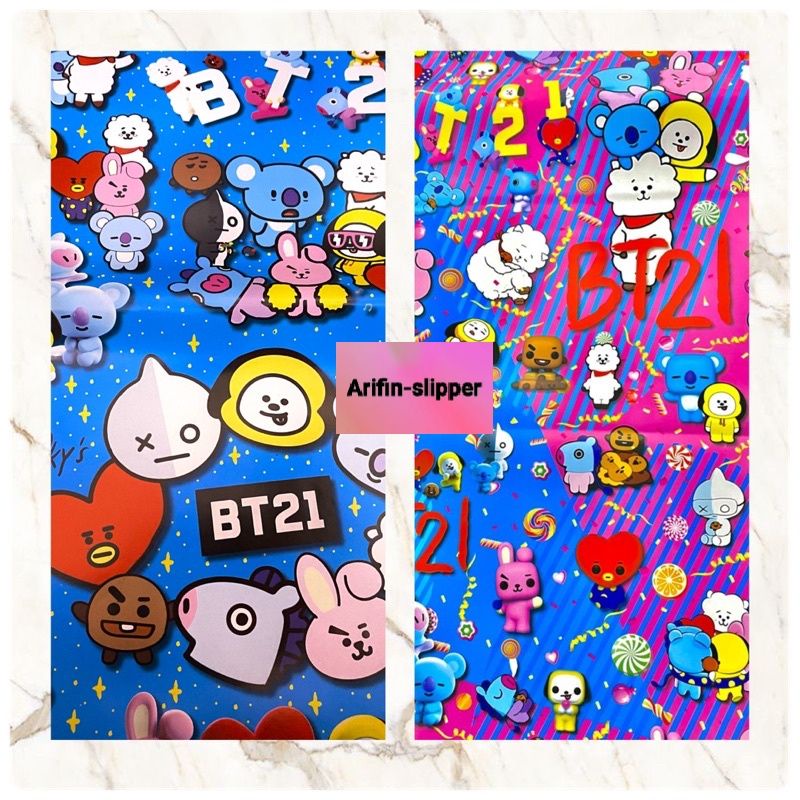 

KERTAS KADO GLOSSY ISI 1 LEMBAR BTS BT21 BTS MILD