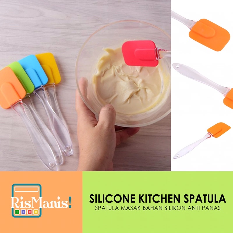 SILICONE KITCHEN SPATULA Masak Hias Roti Kue Kuas Oles Mentega Margarin Dapur Food Grade Tahan Panas