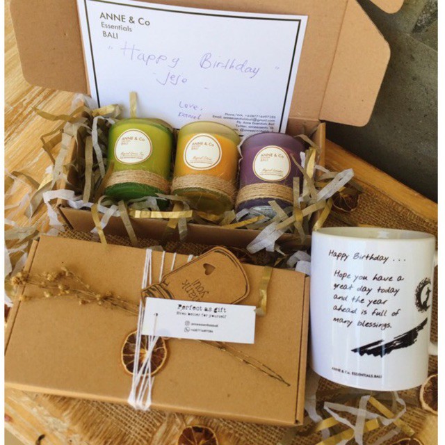 Anne & Co Bali || Birthday Exclusive Gift Packet Aromatherapy Candle Lilin Bali Ulang Tahun