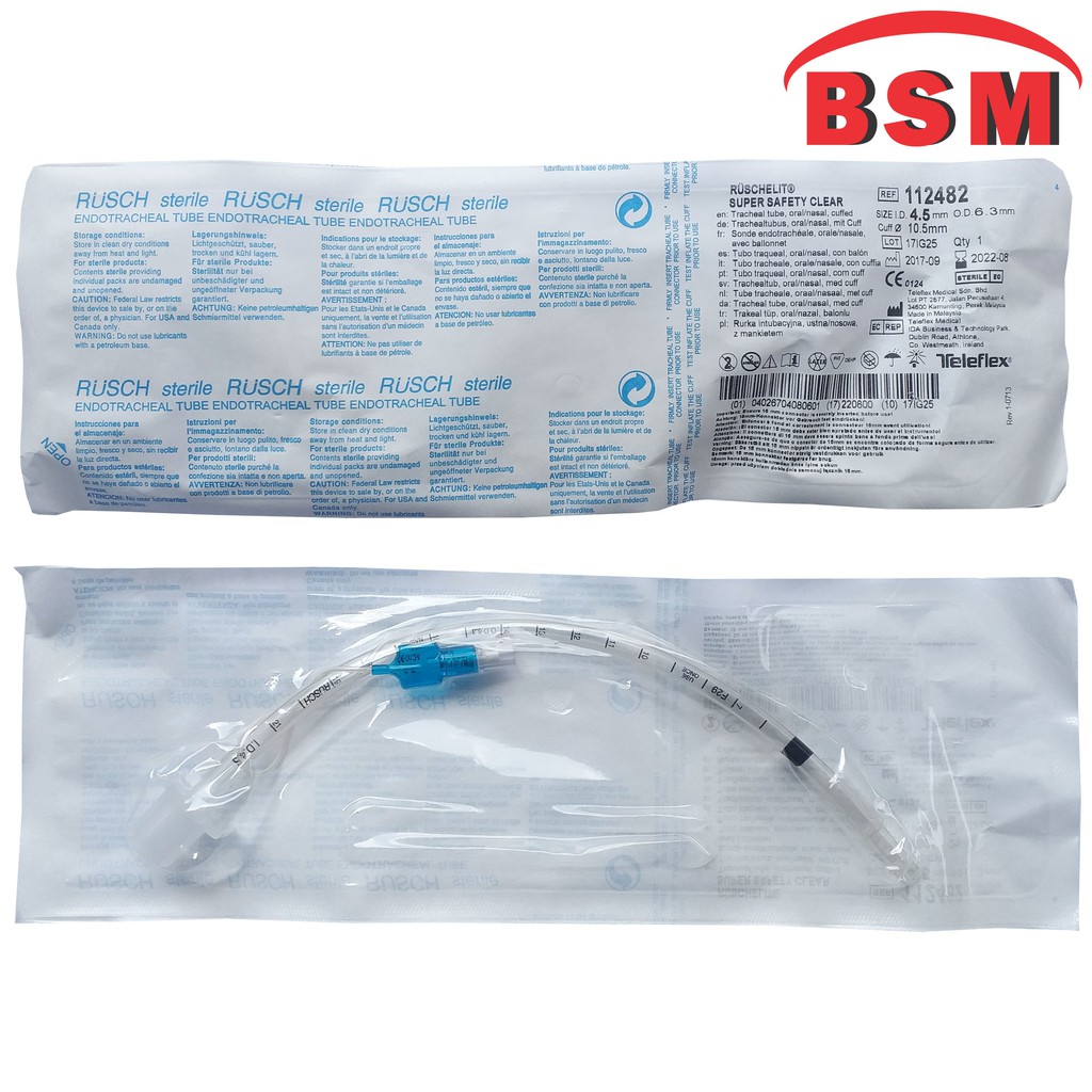 Endotracheal Tube Rusch Sterile ETT Wcuff No 4 koma 5 R