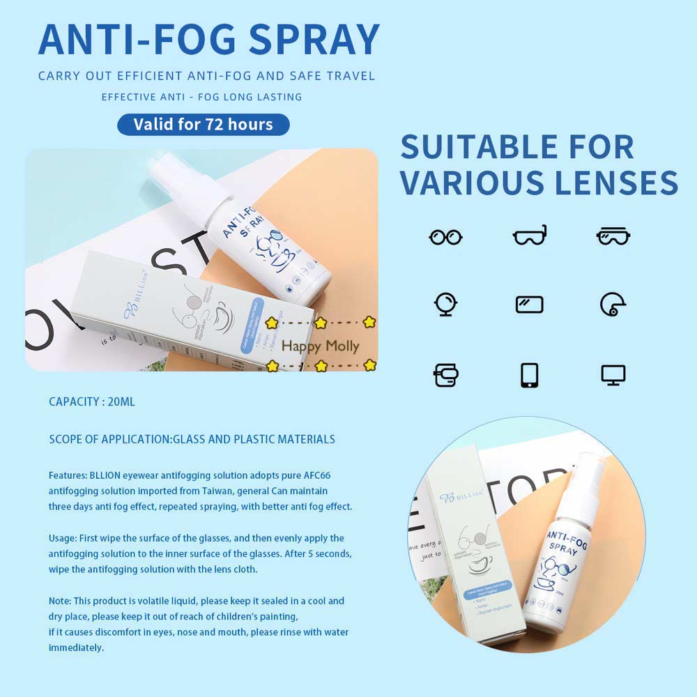 Anti Fog Spray Original - Cairan Pembersih Lensa Kacamata - ASLI - BILLion DARTZ EXPO