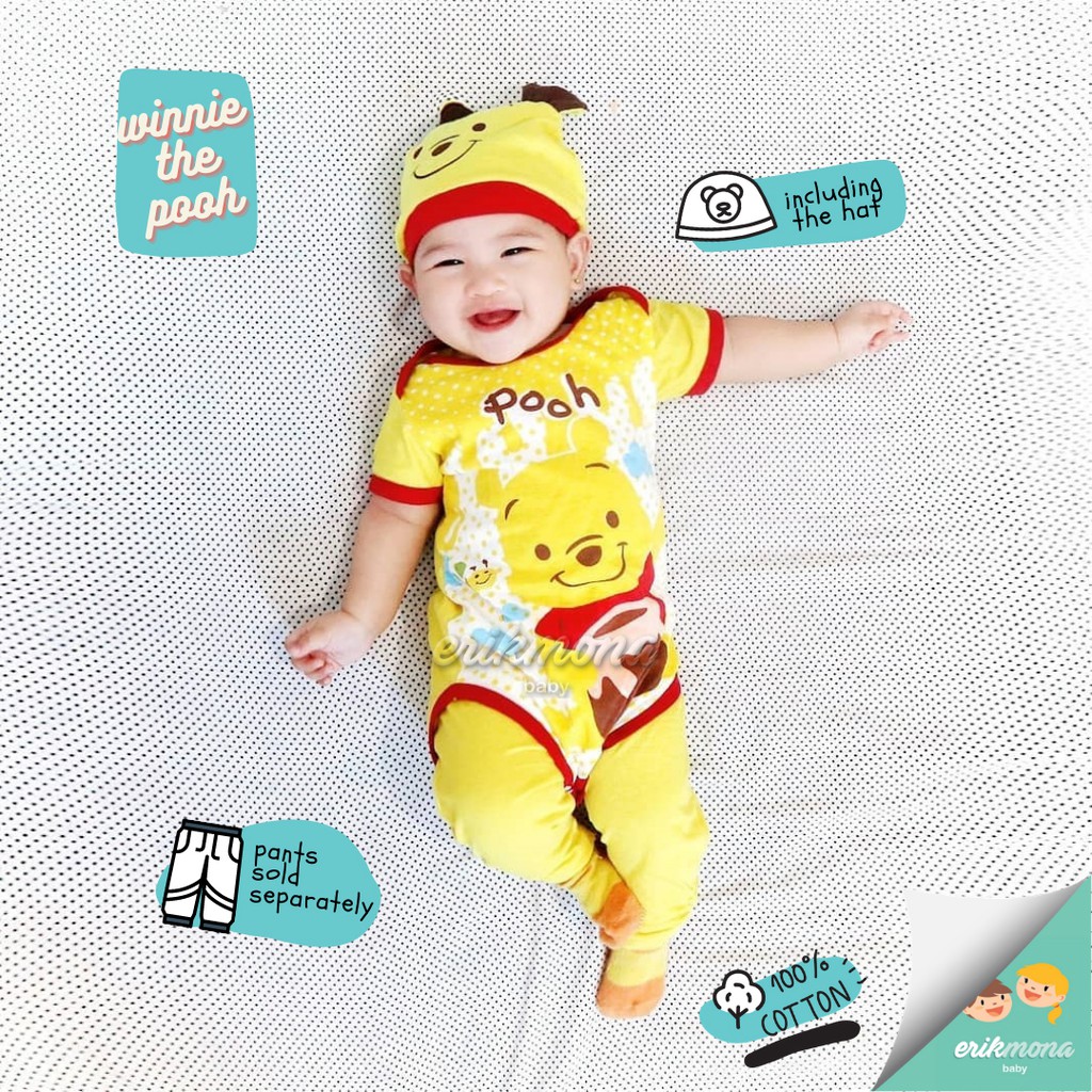 baju bayi jumper bayi bear kuning winnie the pooh