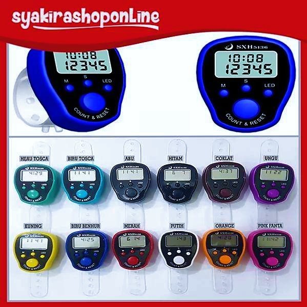 Tasbih Digital LED Jam Finger Counter LED Jam Counter Dzikir Alat Hitung Dzikir A407