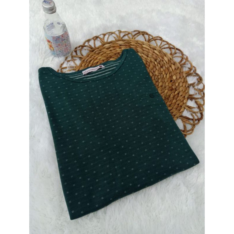 ☑️Kaos Atasan Phenomenal Bintik Full Merek M.L.XL.XXL-Hijau Botol