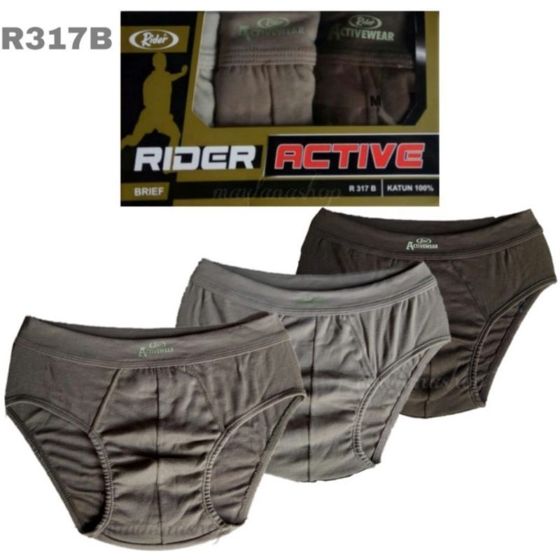 1box 3pcs cd rider active R 317B/celana dalam pria dewasa multi colour