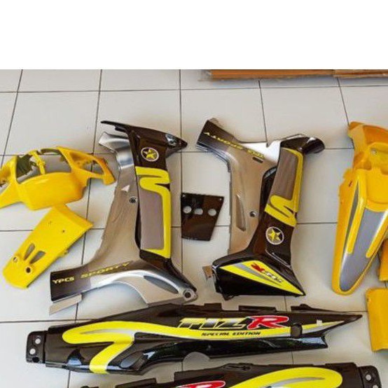 cover body halus depan belakang fizr f1zr caltex hitam kuning silver full set halus
