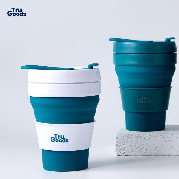 Foldable Cup Premium Tru Goods / Gelas Kopi Lipat 475 ML - Green