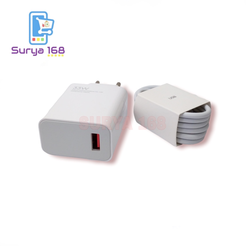 CHARGER CASAN CHARGE POWER ADAPTER XIAOMI TYPE C TRAVEL MOBILE 33WATT 33 WATT FAST CHARGING