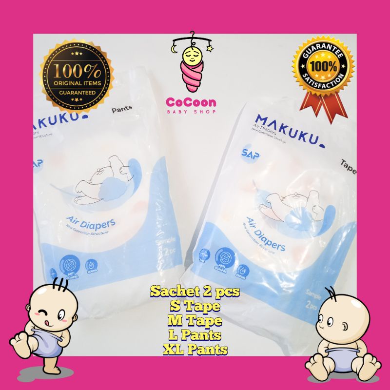 Popok Bayi Makuku Air Slim Kemasan Lama Sachet S M Tape L XL Pants