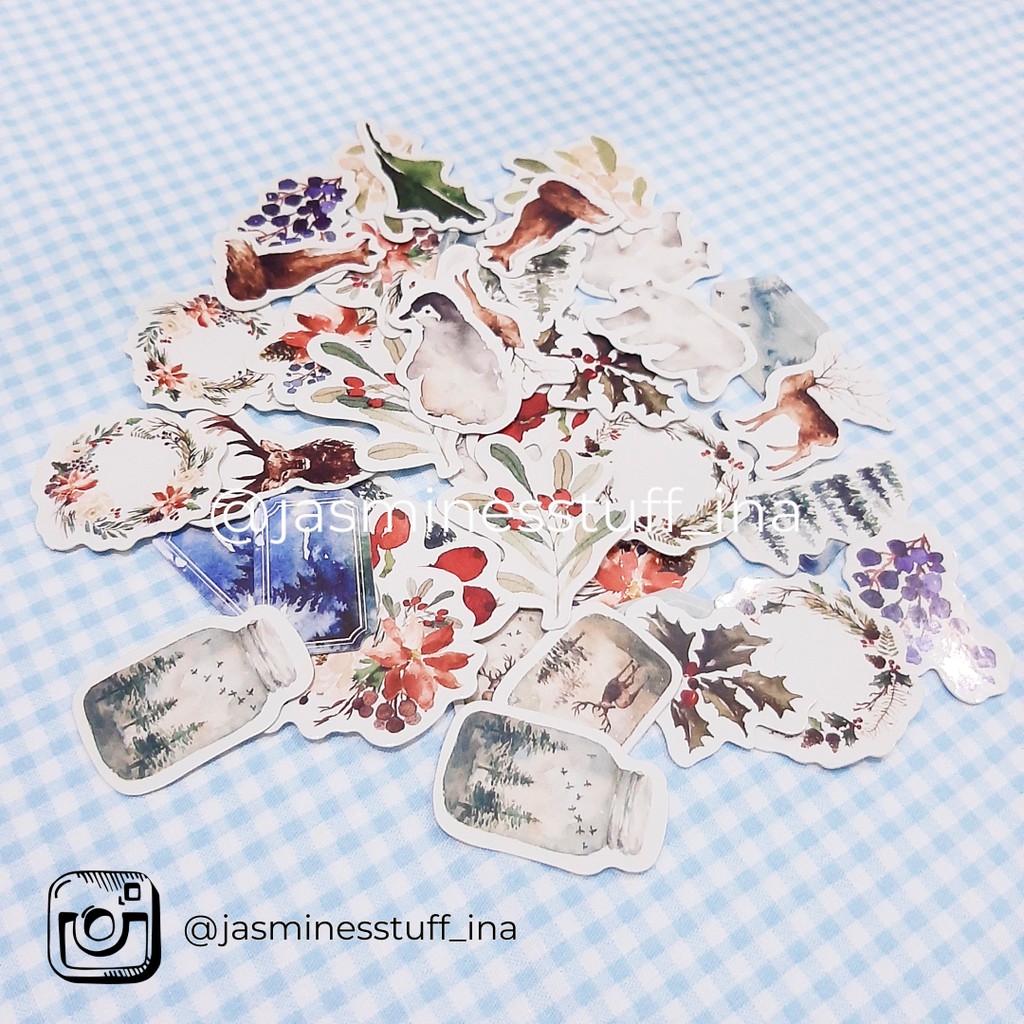 

45 Pcs Misty Forest Stickers Deco Box / Scrapbook Stickers / Stiker Deco Box Hutan
