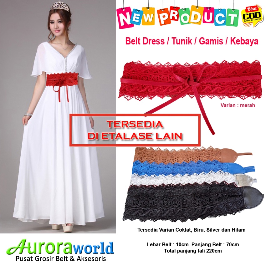 Auroraworld gesper elastis belt wanita ikat pinggang