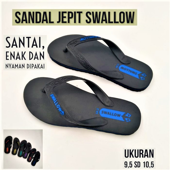 Sendal / Sandal Jepit Swallow Black Pearl M02 Ukuran 39 – 42 Murah