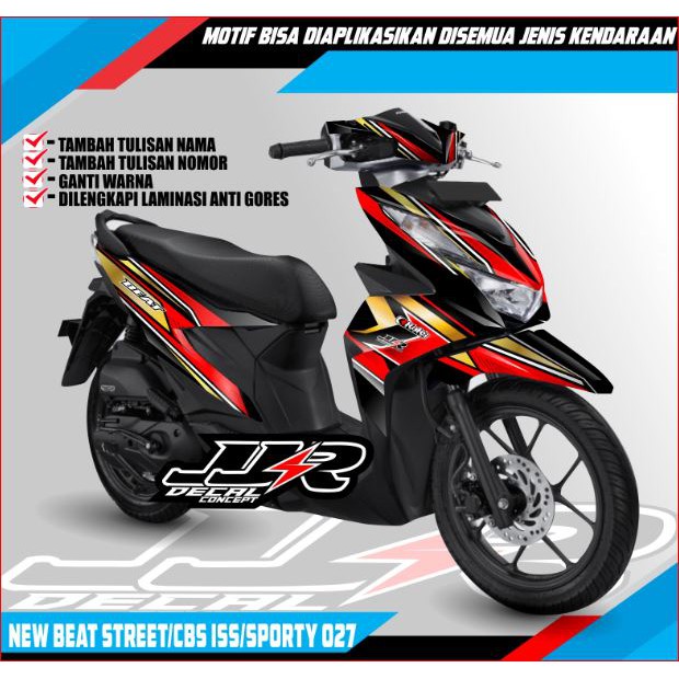 Decal stiker Honda beat street/Honda All New BeAT Sporty CBS ISS Deluxe/Beat Esp Beat Deluxe