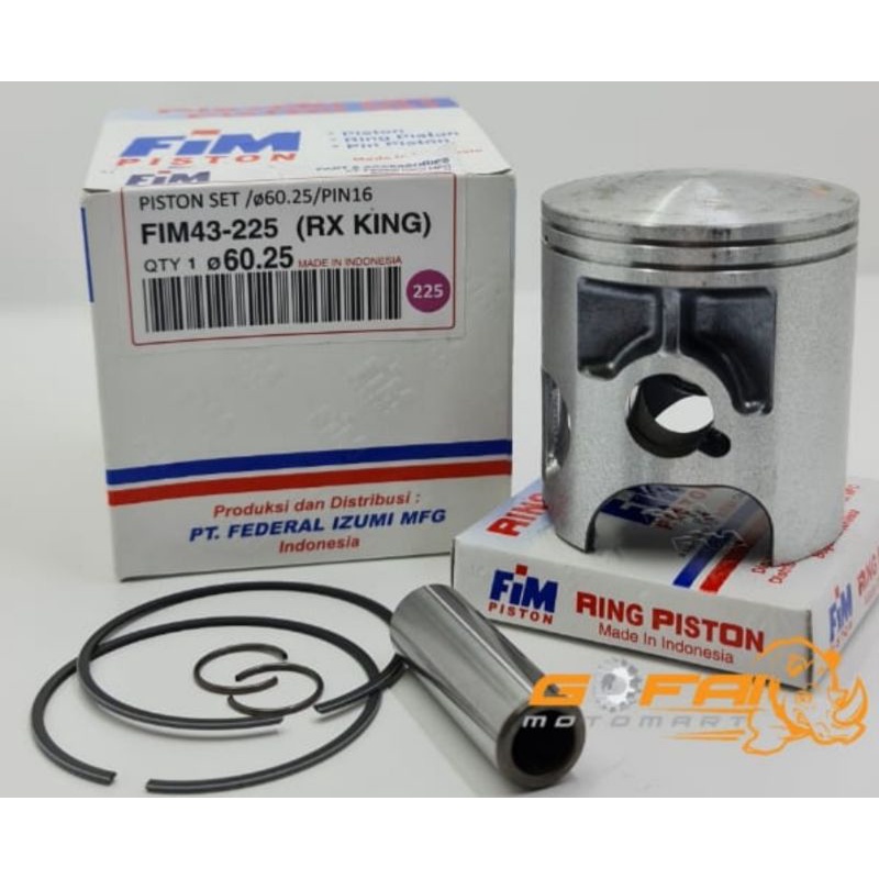Piston Fim RX KING Os Std 50 100 125 150 200 225 250 400 lengkap ring piston